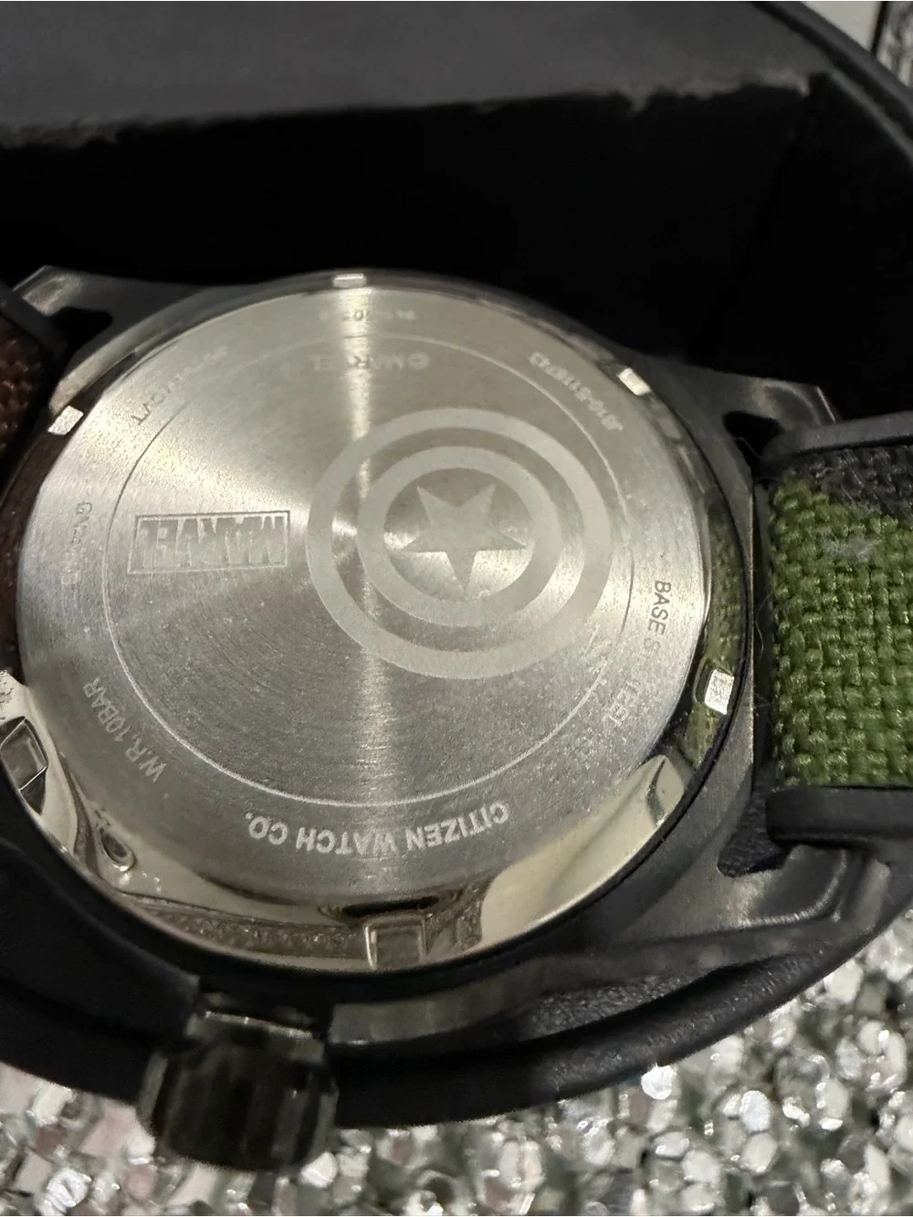 Citizen Men's Black and Olive Green Nylon-Trim Strap Watch